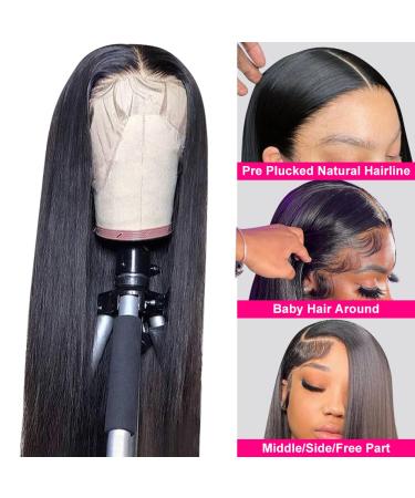 Dheridy 30 Inch 13x6 HD Lace Front Wig | 180% Density Straight Brazilian Human Hair | Pre Plucked & Glueless | for Black Women - Buy Online on GoSupps.com