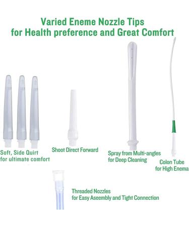Silicone Enema Bucket Kit with 6 Nozzle Tips & Hose - Colon Cleansing for Adults & Kids - Buy Online on GoSupps.com