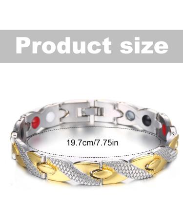 VOKMEMC Stainless Steel Magnetic Bracelet for Men & Women | Titanium Magnetic Bangle - Silver & Gold Jewelry - Buy Online on GoSupps.com