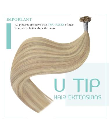 Youngsee Real Hair Extensions - Ashblond & Platinblond U Tip Bonding 35 cm | 50g - Premium Quality Hair Extensions - Buy Online on GoSupps.com