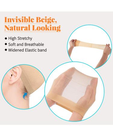 Wig Caps - IKOCO 6Pcs Beige Stocking Caps for Women's Wigs | Stretchy Nylon Material - Buy Online on GoSupps.com