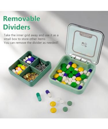 ACWOO Pill Dose Organizer - 7-Day Travel Medication Box with 4 Removable Compartments Moisture-Resistant Green | Perfect for Daily Use & International Shipping - Buy Online on GoSupps.com