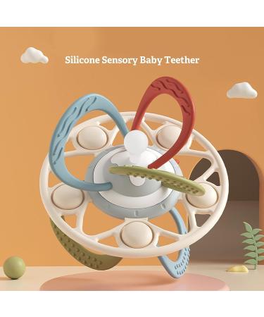 Colorful Lines Baby Teething Toy | Safe Silicone Teether for Pain Relief | Easy Grip for Gums Massage at Home - Buy Online on GoSupps.com