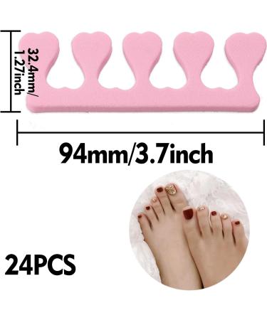 Sponge Toe Separators - 24 Pcs Toe Dividers for Manicure & Pedicure - Nail Art Spacer for Men and Women - Beauty Accessories (Random Color) - Buy Online on GoSupps.com