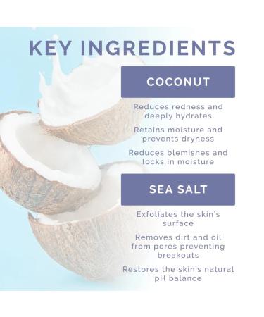 Gentle & Brightening Face Scrub with Sea Salt and Coconut 5.1 fl oz Exfoliating Cleanser for All Skin Types Helps Remove Impurities and Leave Skin Smooth and Fresh - Buy Online on GoSupps.com