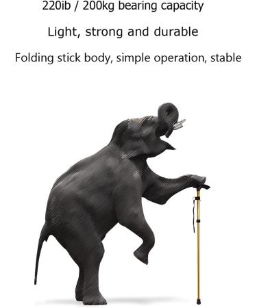 Folding Cane Adjustable Lightweight Aluminum Offset Cane-Foldable Cane Very Suitable for Daily Life to Assist Restricted Exercise Golden - Buy Online on GoSupps.com