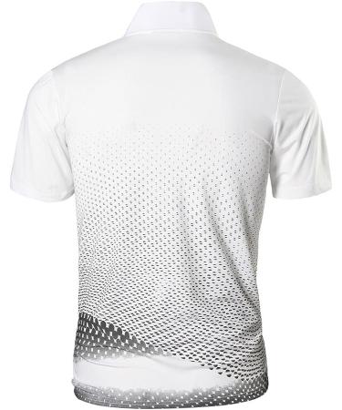 Sportides Men's Short Sleeve Dry Fit Polo Tee Shirt - White/Black - Size Large LSL195 - Buy Online on GoSupps.com
