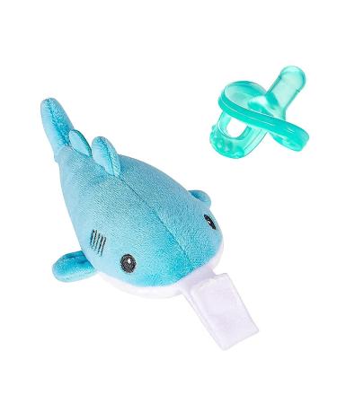 Plush Whale Pacifier Holder with Detachable Stuffed Animal - Silicone Soothie for Newborn Baby - Buy Online on GoSupps.com