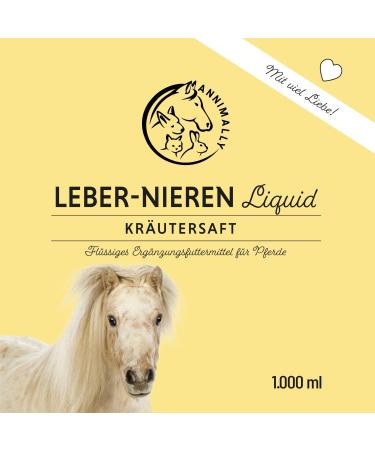 Annimally Liver Kidney Liquid for Horses - 1000ml Herbal Juice with Dandelion & Artichoke for Healthy Metabolism - Buy Online on GoSupps.com