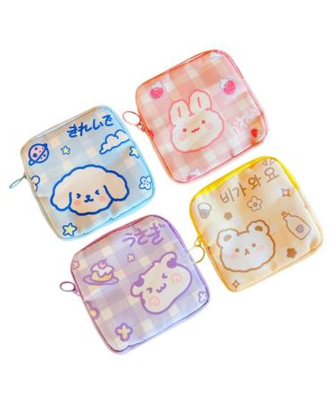 Plafope 4 Party women's bandages set period napkin bag cute binding pocket ladies tape menstrual bonds pocket women bandage for women's products outdoor tampon bag