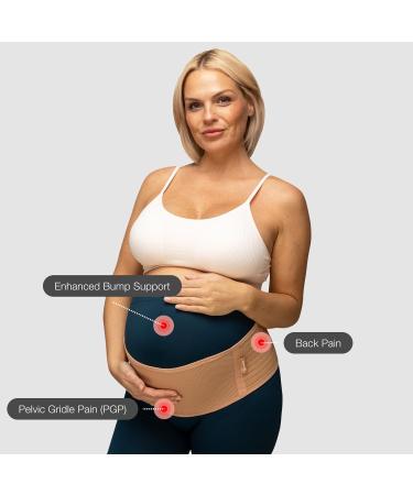 BABYGO 2 in 1 Pregnancy Belly Band Support | Maternity Belt for Back & Hip Pain Relief | Includes 50 Page Book | Nude Beige, One Size - Buy Online on GoSupps.com