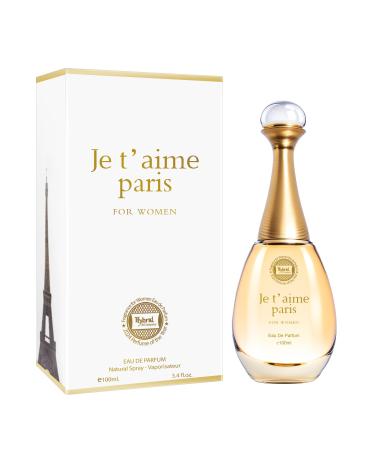 Hybrid & Company Women Je T'Aime Paris Pour Femme Eau De Parfum Natural Spray Vaporisateur 3.4 Fl Oz JE'TAIME PARIS 3.4 Fl Oz (Pack of 1)