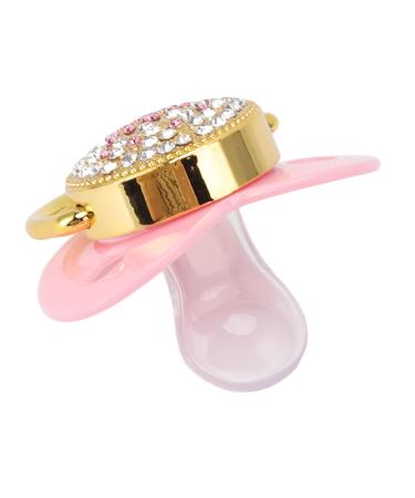 Buy Bling Baby Pacifier - Soft Silicone Lightweight & Curved Design for Newborns (6-18 Months) - Pink with Clip - Buy Online on GoSupps.com