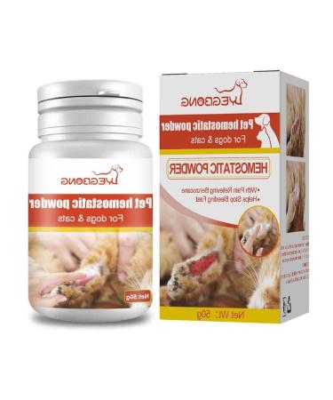 Styptic Powder Safe For Dogs And Cats Blood Stopper Puppy-Home Profession Aids Supplies Traumatic Hemostatic Powder 50ml Blood Stopper-powder Stick Bandage Large For Dogs Nails-compress Pet Wound Pet