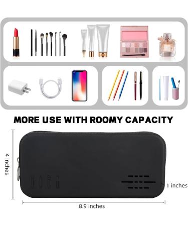 Gmdrounz Silicone Makeup Brush Travel Case - Portable Zippered Pouch for Cosmetic Tools, Black - Buy Online on GoSupps.com