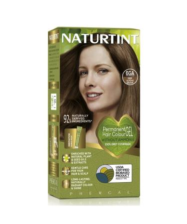 Naturtint Permanent Hair Colour 6GA Deep Almond Brown Plant Enriched Ammonia Free Long Lasting Grey Coverage and Radiant Colour Nourishment and Protection