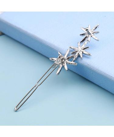 Inilbran Vintage Crystal Star Hair Clip Silver Crystal Wedding Hair Barrettes Vintage Cz Star Hairpin Barrette Sparkly Cz Hair Pins Hairclip Decorative Bobby Pins Crystal Wedding Headpieces for women - Buy Online on GoSupps.com