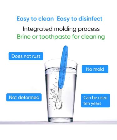 WILsem Tongue Cleaner - Reusable Stainless Steel Tongue Scraper with Non-Slip Handle - Travel-Friendly Blue Mouth Brush - Buy Online on GoSupps.com