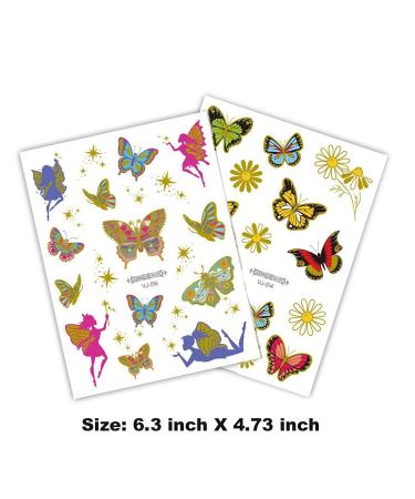 Ooopsiun Glitter Butterfly Tattoos for Girls Women - 79+ Gold Styles | Party Favors & Birthday Decor - Buy Online on GoSupps.com