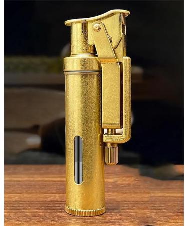 Reusable Windproof Trench Lighter Vintage Exquisite Wheel Kerosene Lighter Antique Brass Lighter Unique Birthday Gift(Bronze) - Buy Online on GoSupps.com