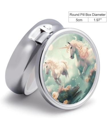 Buy Unicorns Printing 3 Compartment Travel Pill Box - Portable Medicine Organizer for Purses & Handbags - Ideal for Travel - Buy Online on GoSupps.com