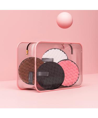 8 Washable Slaughtering Pads - Reusable Microfiber Makeup Remover Sponges for Facial Cleaning - 11.5 cm 4 Colors (Black Brown Pink White) - Buy Online on GoSupps.com