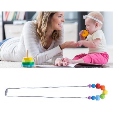 Safe & Vibrant Baby Teething Chew Necklace | Food Grade Silicone Teether - Style 1 - Buy Online on GoSupps.com