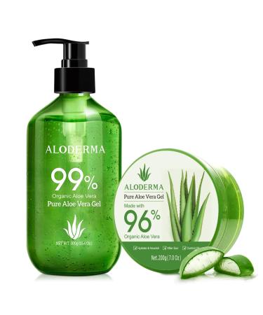 Aloderma Aloe Vera Gels Set 2 Pieces - 300g Aloe Vera Gel 200g Aloe Vera Gel - Hydrating Soothing Moisturizing