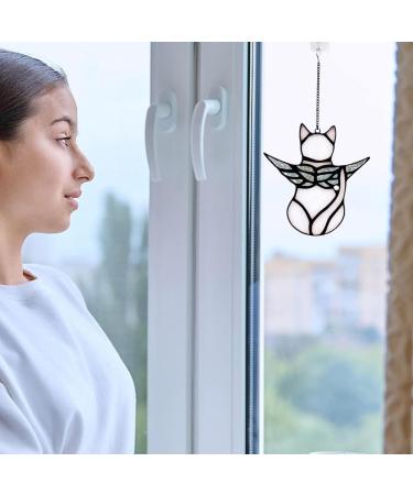 Lam-lord Angel Cat Memorial Gifts Ornaments Stained Acrylic Window Hanging Decor Angel Wings Cat Sun Catcher Pet Memorial Statue for Cat Lovers Pet Loss Cat Themed Sympathy Present(White) - Buy Online on GoSupps.com