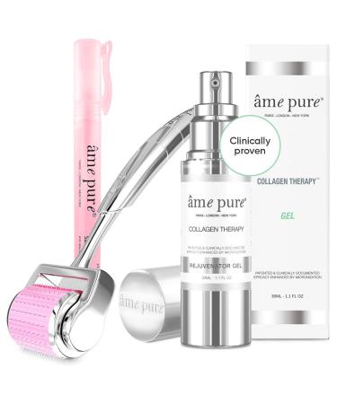 me pure CIT Face Derma Roller Basic KIT 100% Natural Microneedling Treatment for Sensitive Skin (Dermaroller 0.5mm + Gel + Disinfectant)