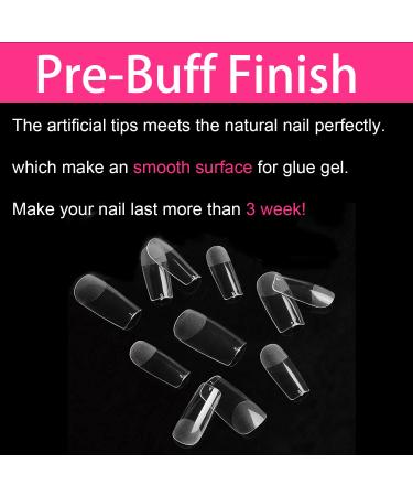 Soft Gel Nail Tips Square - 550 Pcs Clear Full Cover Tips for Salon & DIY Nail Art - Buy Online on GoSupps.com