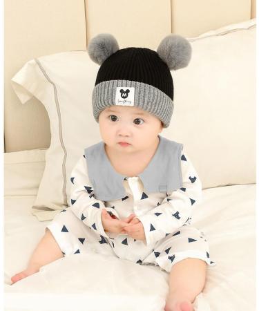 Clysburtuony Handmade Knitted Crochet Newborn Hat - Big Bow Headwrap for Babies (0-3 Months) - Black - Buy Online on GoSupps.com