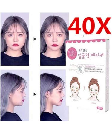 40pc Sticker Invisible Thin V-Shape Face Facial Label Lift Up Adhesive Tape Chin Sticker Adhesive Tape Make-Up Face Lifting Patch Tightens Skin And Eliminates Wrinkles Around Face - Buy Online on GoSupps.com