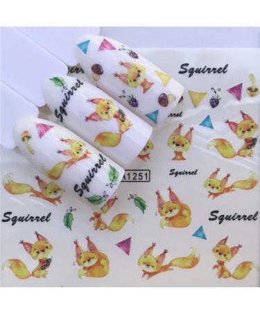 Decoration Leaf Sliders Blossom Flower Butterfly-shape Cartoon Nail Art Stickers Animal Image Flower Leaves Cute Panda(A1251)