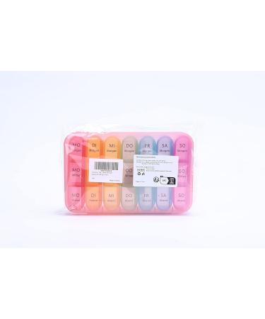 7-Day Pillbox with 3 Compartments - German Medication Organizer for Daily Use (Pink) - Ideal for Tablets & Vitamins - Buy Online on GoSupps.com