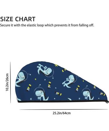 Space Dinosaur Hair Towel Wrap - Quick Drying Towel Turban with Button for Effortless Hair Drying - Buy Online on GoSupps.com