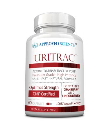 Approve Science Uritrac - UTI Support - Cranberry D-Mannose Lingonberry - Vegan Friendly - 1 Bottle Supply