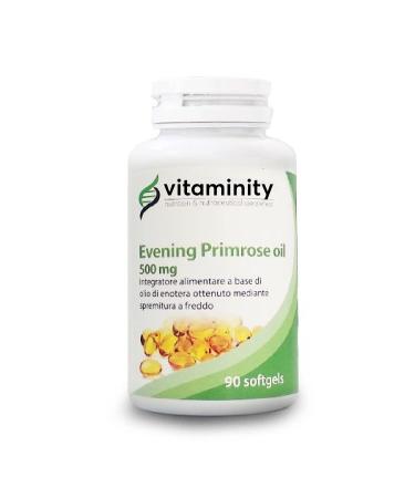 Vitaminity Evening Primrose Oil Dietary Supplement - Antioxidant and anti-inflammatory for skin and joints based on Enoterra oil - 90 Softgel Capsules