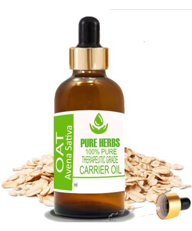 Pure Herbs Oat Oil (Avena Sativa) Pure & Natural Therapeutic Grade Carrier Oils with Dropper (50 ml)