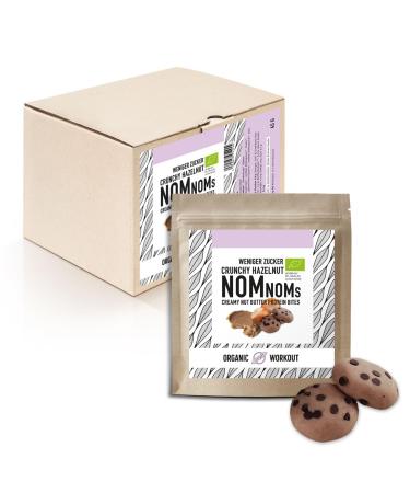 Crunchy Hazelnut Nomnoms |Creamy nutmus protein-bites-organic vegan with organic erythritan-protein bar alternative crunchy hazelnut 5er (5x3 bits)