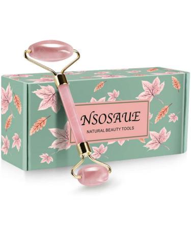 Face Roller Natural Rose Quartz Roller for Face Skin Care Face Roller - Aging Wrinkles Puffiness Facial Skin Massager - Premium Authentic Jade Stone(Rose Quartz Roller)