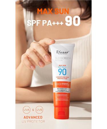 Tinted Sunscreen SPF 90 - Ultra-Light Fluid Broad Spectrum Face Sunscreen with Vitamin E & Niacinamide - Oil-Free Formula for UVA and UVB Protection - 1PC - Buy Online on GoSupps.com