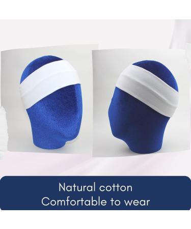 Non Slip Sweat Cotton Headband for Women Men - White | Stretchy Hairband for Sports, Yoga, Running & Workout - Buy Online on GoSupps.com