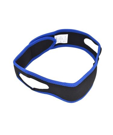Stop Snore Belt Snoring Chin Strap Comfortable Adjustable Relieve Sleep Prevent Teeth Grinding for Bedroom for Office(Blue Black)