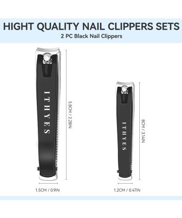 Ithyes Stainless Steel Nail Clippers Set for Thick Nails - 2 Piece Toenail & Fingernail Cutter Kit for Men & Women - Buy Online on GoSupps.com
