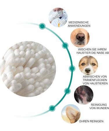 Dashuaige 120 Pcs Ear Cleaning Sticks for Dogs & Cats - Long Cotton Swabs for Pet Ear Care - Buy Online on GoSupps.com
