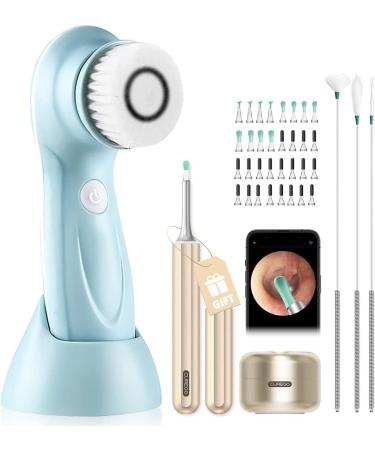 Wireless Ear Wax Removal Kit with 1080p HD Camera and LED Lights | Facial Cleansing Brush | iOS & Android Compatible | Aluminium Alloy (Gold) - Buy Online on GoSupps.com