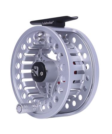 Kylebooker Fly Fishing Reel Large Arbor with Aluminum Body Fly Reel 3/4wt 5/6wt 7/8wt 5/6 wt Silver