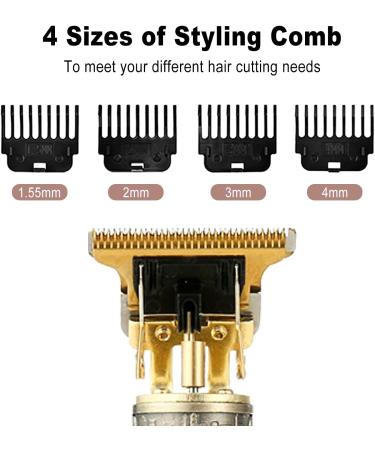 Cordless Hair & Beard Trimmer with 4 Guide Combs - Rechargeable T-Blade Hair Edgers & Clippers for Zero Gapped Haircut - Professional Electric Hair Trimmer for Men - Fathers Day Gift (Bronze) - Buy Online on GoSupps.com