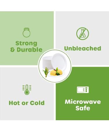 Heavy Duty Disposable Plates Compostable Paper Plates 100-Pack 9 Inch Plates - Eco-Friendly Biodegradable Sugarcane Bagasse Heavy Duty Paper Plates White Paper Plates for Party - Buy Online on GoSupps.com